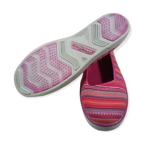 Eddie Bauer Pink Striped Canvas Flat Slip On Shoes Sz 9.5 - Picture 4 of 7